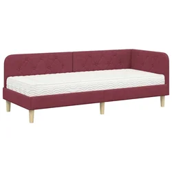 Vidaxl Kotna postelja Vinorodna rdeča 80 x 200 cm blago