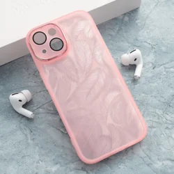 Maska za telefon Glitter Feather za iPhone 15 Pro Max, Roze