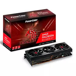 POWERCOLOR Red Dragon RX 6800 XT (AXRX 6800XT 16GBD6-3DHR/OC), 16GB/256bit GDDR6, HDMI/3xDP, PCI-Ex 4.0, Triple Cooling-Fan