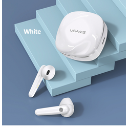 USAMS BLUETOOTH SLUŠALKA TWC SD 5.0 stereo - bele