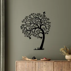 Wallity Zidna dekoracija Lonely Tree, 56x70cm, Crna