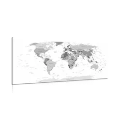Slika črnobel zemljevid z imeni - 120x60