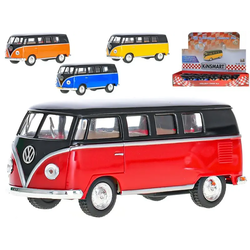 Avtobus VW Classical 1962 1:32 13 cm kovinska zadnja stran - mešanica barv (oranžna, modra, rdeča, rumena)