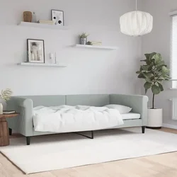 Dnevni krevet svjetlosivi 100 x 200 cm baršunasti