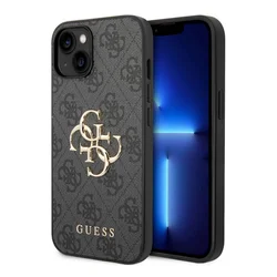 GUESS Maska za telefon iPhone 15 6.1 GUBKP15S4GMGGR, Kožna, Siva