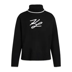 Karl Lagerfeld Pulover črna / bela