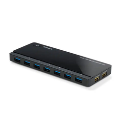 TP-Link UH720 7-Port USB 3.0 HUB + 2 Charging Ports (2.4A) for Tablet and Smartphone, Includes Power Adapter and USB 3.0 Cable, Up to 5 Gbps, Hot Swapping, Supports Windows, Mac OS, Linux, Black