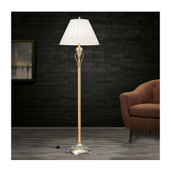 Orion Stl 12-1097/1 - Stojeća lampa TIZIA 1xE27/60W/230V bela/zlatna/patina