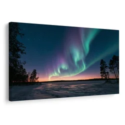 Slika nočno nebo s polarnim sijem - 40x30