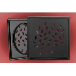 Podna rešetka 150x150 / fi 130mm crna1.2 model 3 ( 29220 )