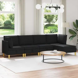 Modularni set sofe sa skladištem 5 pcs Crna Tkanina
