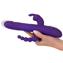 Sweet Smile Thrusting Pearl Triple Vibrator Purple