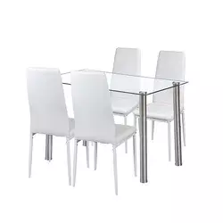 Jedilni set Nolen 4+1 bela