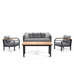 Lessentiel Maison Baštenska garnitura 67x197x77cm Sivo-Crna