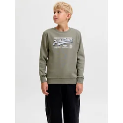 Jack & Jones Junior Majica temno modra/oliva/bela