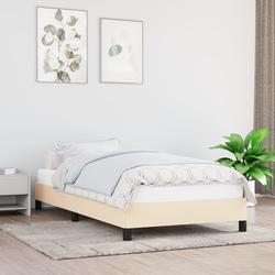 vidaXL Posteljni okvir krem 90x200 cm blago