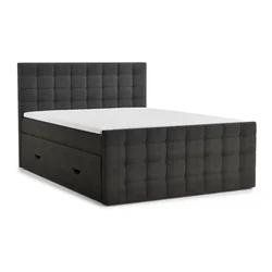 Antracitno siva boxspring postelja s prostorom za shranjevanje 180x200 cm Tasca – Maison de Reve