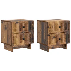 Noćni ormar s ladicama 2 pcs Staro drvo 43 x 34,5 x 47,5 cm