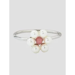 Pura Vida Bitty Pearl Flower 8 Ring Nakit silver
