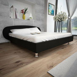 VIDAXL postelja iz umetnega usnja (140x200cm), črna