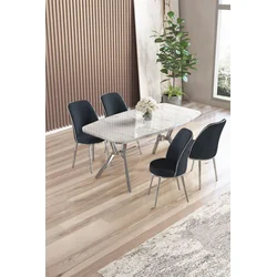Hanah Home Trpezarijski set, 5 komada, Teget