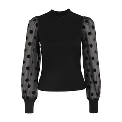 YAS Bluza Dotme 26024389 Črna Regular Fit