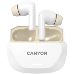CANYON headset HEXAGON 7 TWS ANC+ENC Wireless Charge White Beige