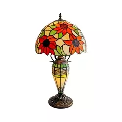 Brilagi - Tiffany vitražna stona lampa SUNFLOWER 1xE27/60W/230V + 1xE14/40W