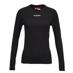 CCM LS Training Tee Black Senior S