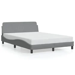 Vidaxl Posteljni okvir Dover svetlo siv 135x190 cm blago