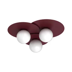 Plafonska svetiljka FLAT 3xE27/15W/230V 55x60 cm burgundska