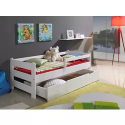 Krevet Woody s ogradicom - bijeli 200x90 cm,krevet bez prostora za skladištenje