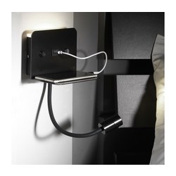 ONLI - LED fleksibilna lampica sa policom i USB punjenjem PLAK LED/5W/230V crna