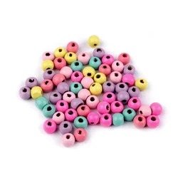 Lesene kroglice pastelne barve O8 mm - mix (20 g)