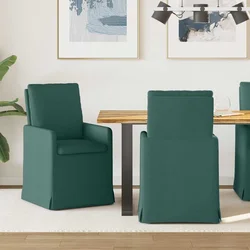 Trpezarijske stolice 2 pcs Tamnozelena 57 x 67 x 98 cm tkanina