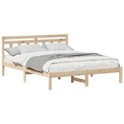 Vidaxl Konstrukcija postelje Rjava 140 x 200 cm Masivno borovo les