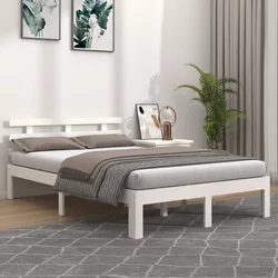 vidaXL Posteljni okvir bel iz trdnega lesa 180x200 cm 6FT