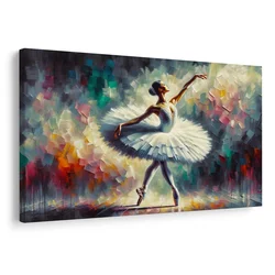 Slika balerina v beli obleki - 30x20