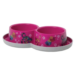 MODERNA Plastična činija za mačke i pse Double Trendy Dinner S 2x350ml roze