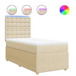 vidaXL vidaXL Box spring postelja z vzmetnico krem 80x200 cm blago, (21305894)