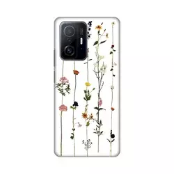 TELEMPIRE Silikonska maska Print Skin za Xiaomi 11T/11T Pro Flower Bela