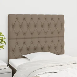 vidaXL Vzglavje postelje sivo-rjavo 100x7x118/128 cm blago