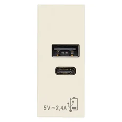 VIMAR LINEA PRIKLJUČNICA USB 12W 2.4A 5V 1M CANVAS VI30292.ACC