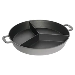 Deep-frying pan, aluminium, 3 compartments, 32 cm, induction - AMT Gas