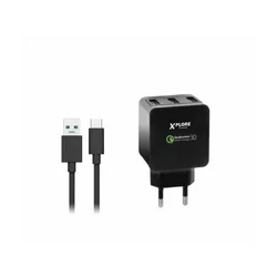 XPLORE XP287 Brzi punjač sa 3 ulaza + USB kabl Tip C
