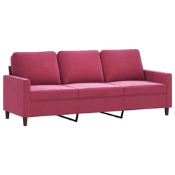 Vidaxl Kavč trosed vinsko rdeč 180 cm žamet