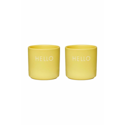 Set kozarcev za jajca Design Letters Yello Hello 2-pack