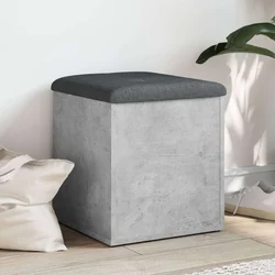 Klupa za pohranu siva boja betona 42x42x45 cm konstruirano drvo