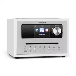 Auna Silver Star CD Cube, radio, bluetooth, HCC zaslon, bijela boja