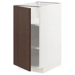 METOD Podni element s policama, bela/Sinarp smeđa, 40x60 cm